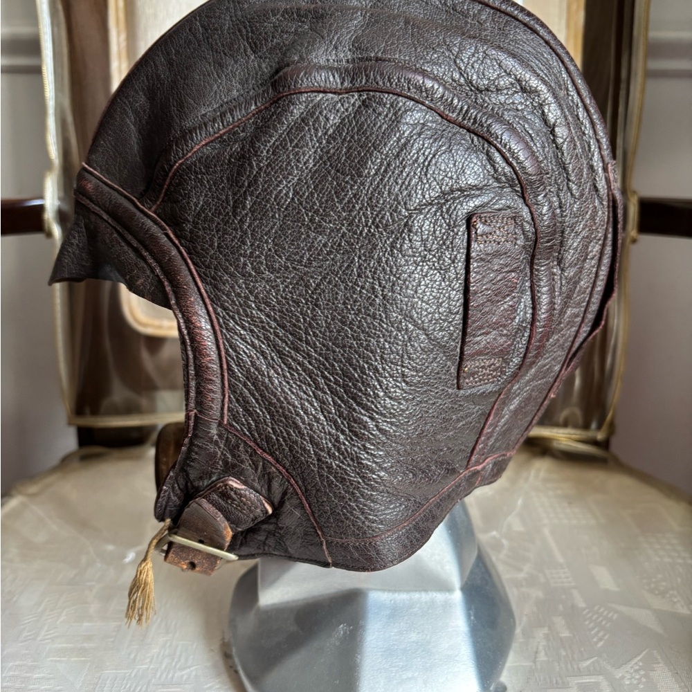 World War 2 US Navy Pilot Leather Flight Helmet Hat Cap NAF 1092 Slote & Klein - Picture 4 of 8